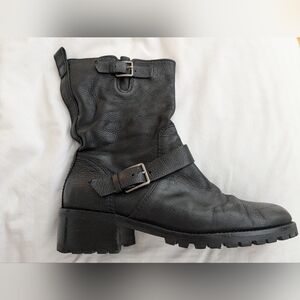 Cole Haan Hemlock Moto Boots -Size 9-  Black Leather